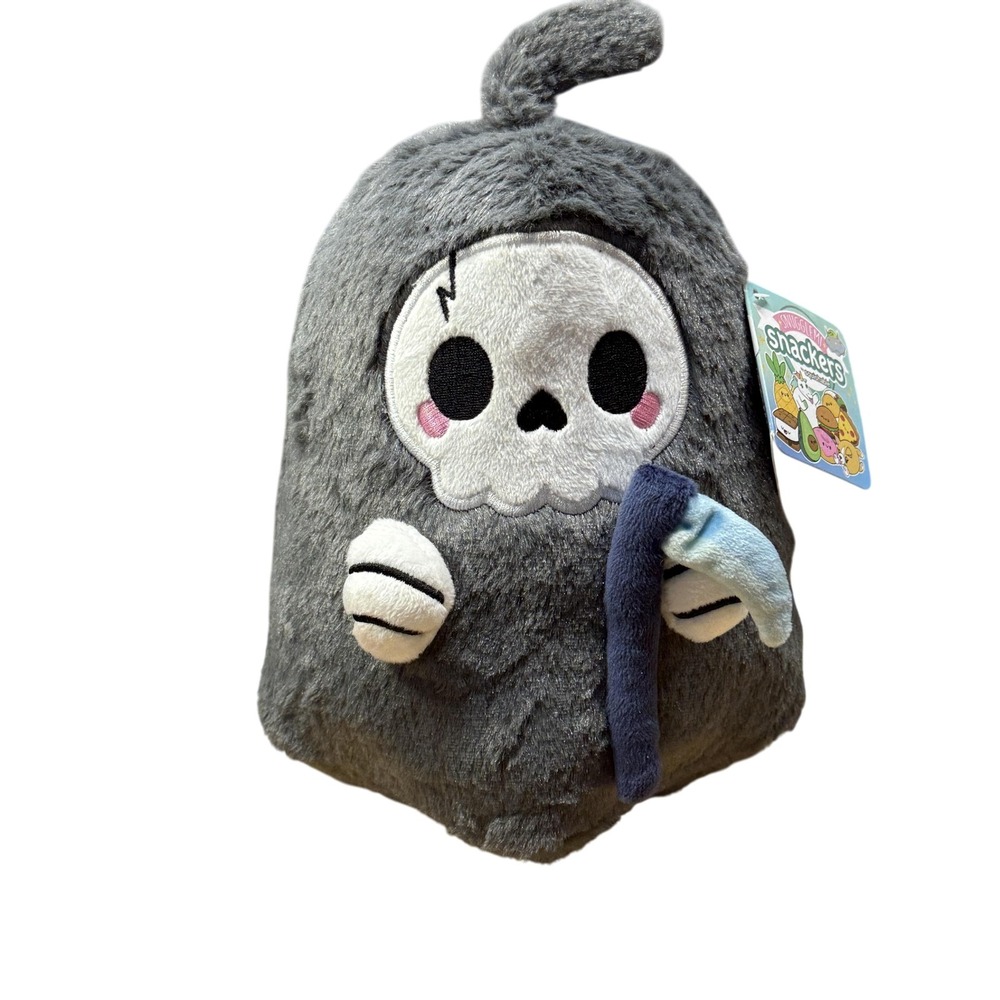 Squishable Snackers Grim‎ Reaper Plush With Tag Skull Gray Cute Halloween Toy